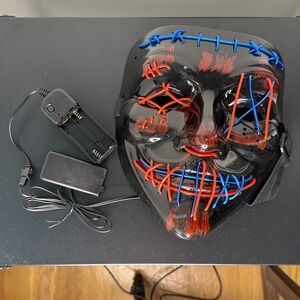 FREE w/purchase Amazon BOMLY Halloween Purge Mask Light Up Scary Wire LED Party